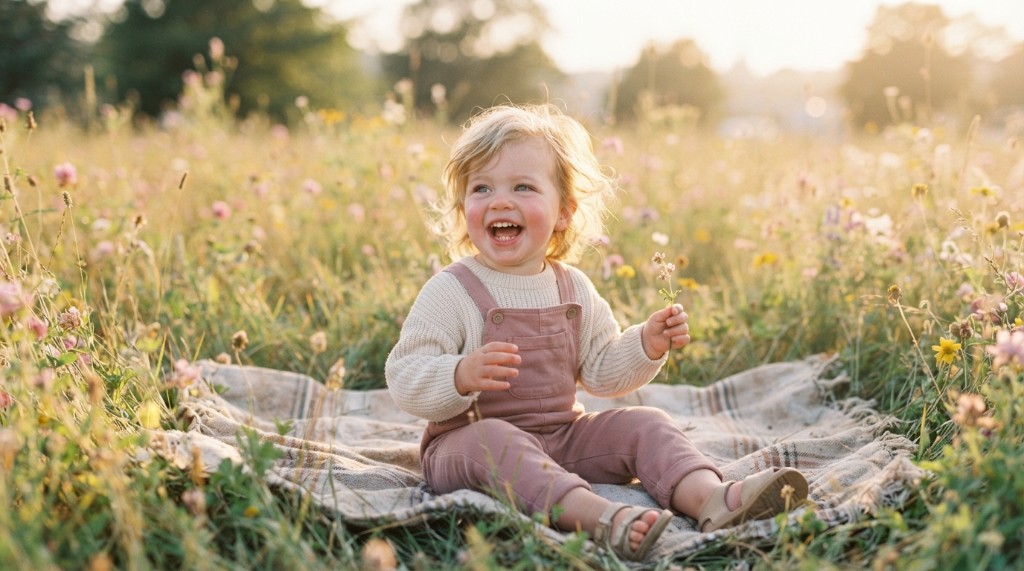 Happy toddler outdoors